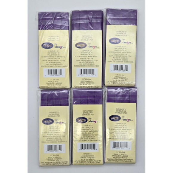 Lot 6 New Wrights Double Fold Bias Tape Quilt Binding 3yd PC206 Purple Extra Wid - Picture 4 of 8